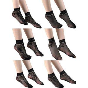 Toptim Womens Knee High Fishnet Patterned Trouser Socks Dress Socks